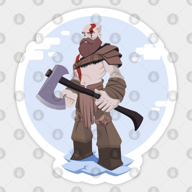 God of War - Kratos Comic Sticker by Simply Arts